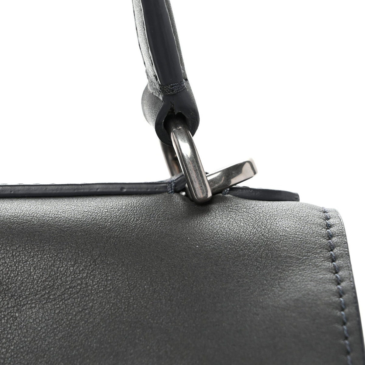Natural Smooth Calfskin Mini Rodeo Top Handle Handbag Grey