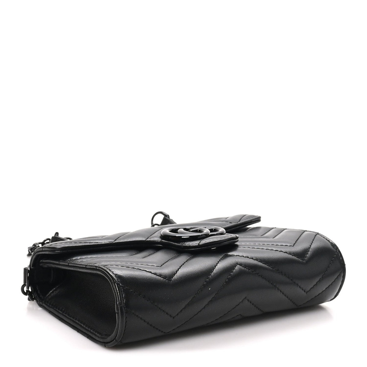 Nappa Matelasse Monochrome GG Marmont Wallet On Chain Black