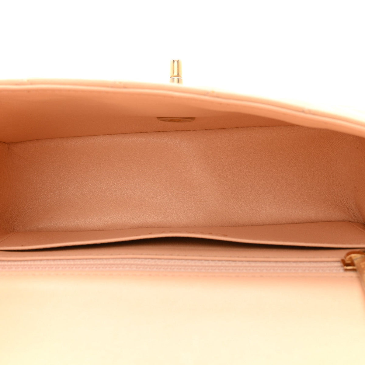 Lambskin Quilted Mini Rectangular Flap Beige