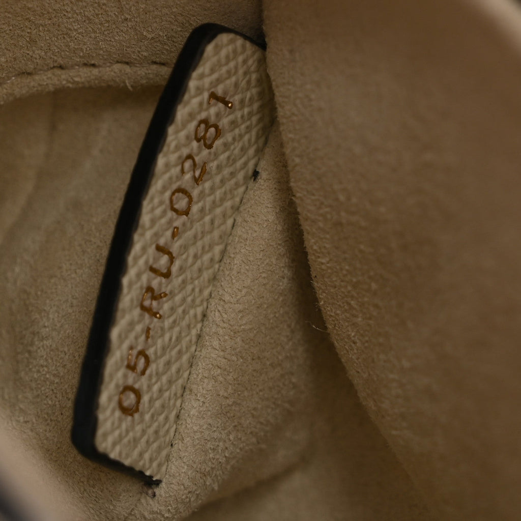 Grained Calfskin Mini Saddle Bag White