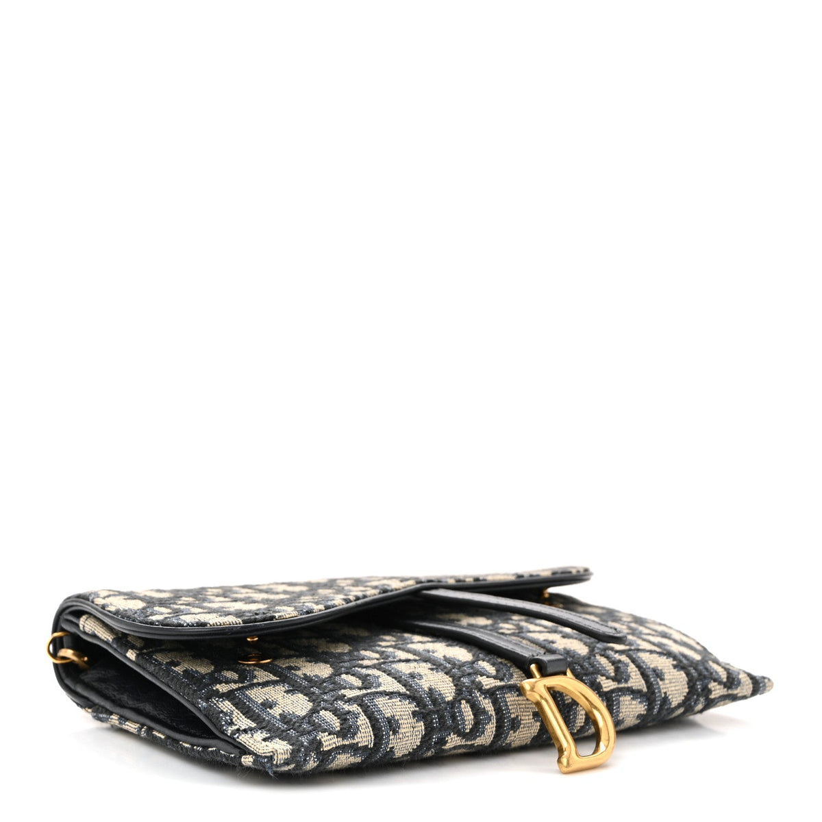 Oblique Saddle Chain Long Wallet Blue
