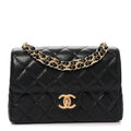 Caviar Quilted Small Coco First Flap Black