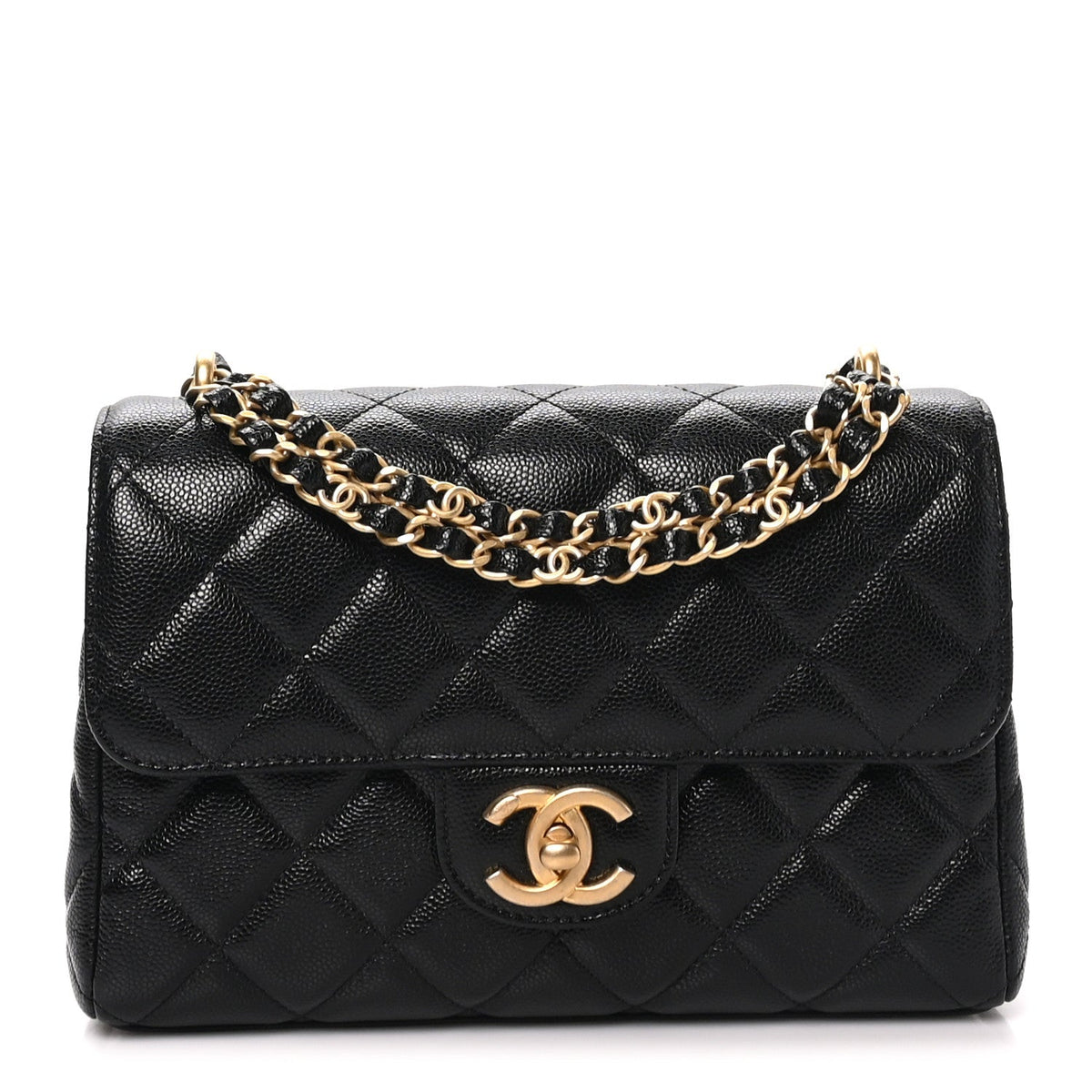 Caviar Quilted Small Coco First Flap Black