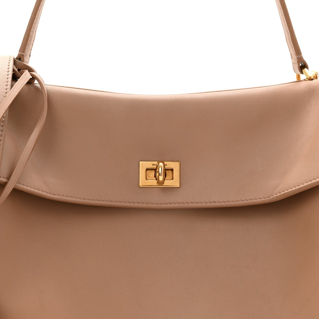 Smooth Calfskin Medium Rodeo Top Handle Handbag Latte