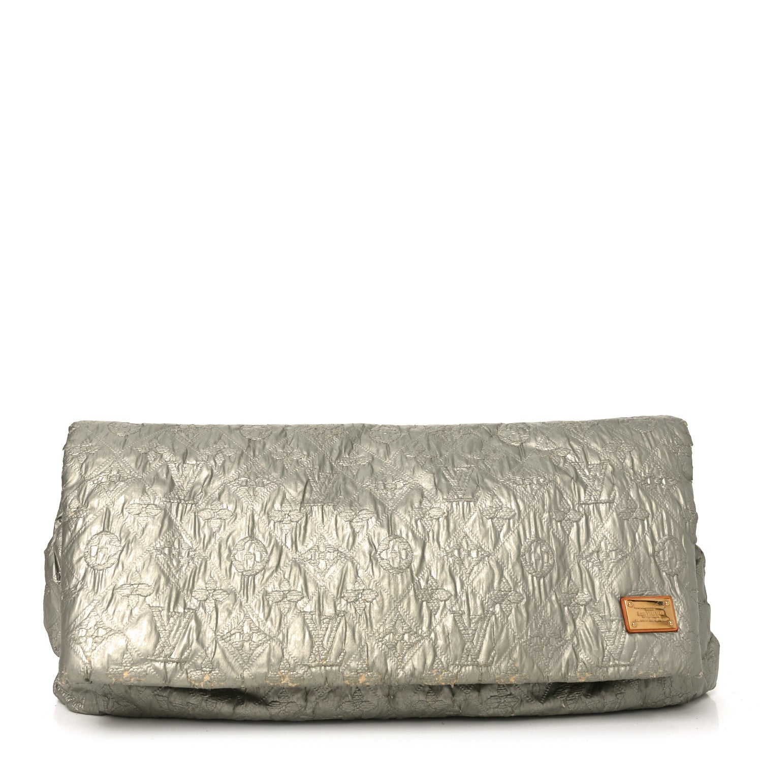 Jacquard Quilted Monogram Limelight Clutch GM Perle