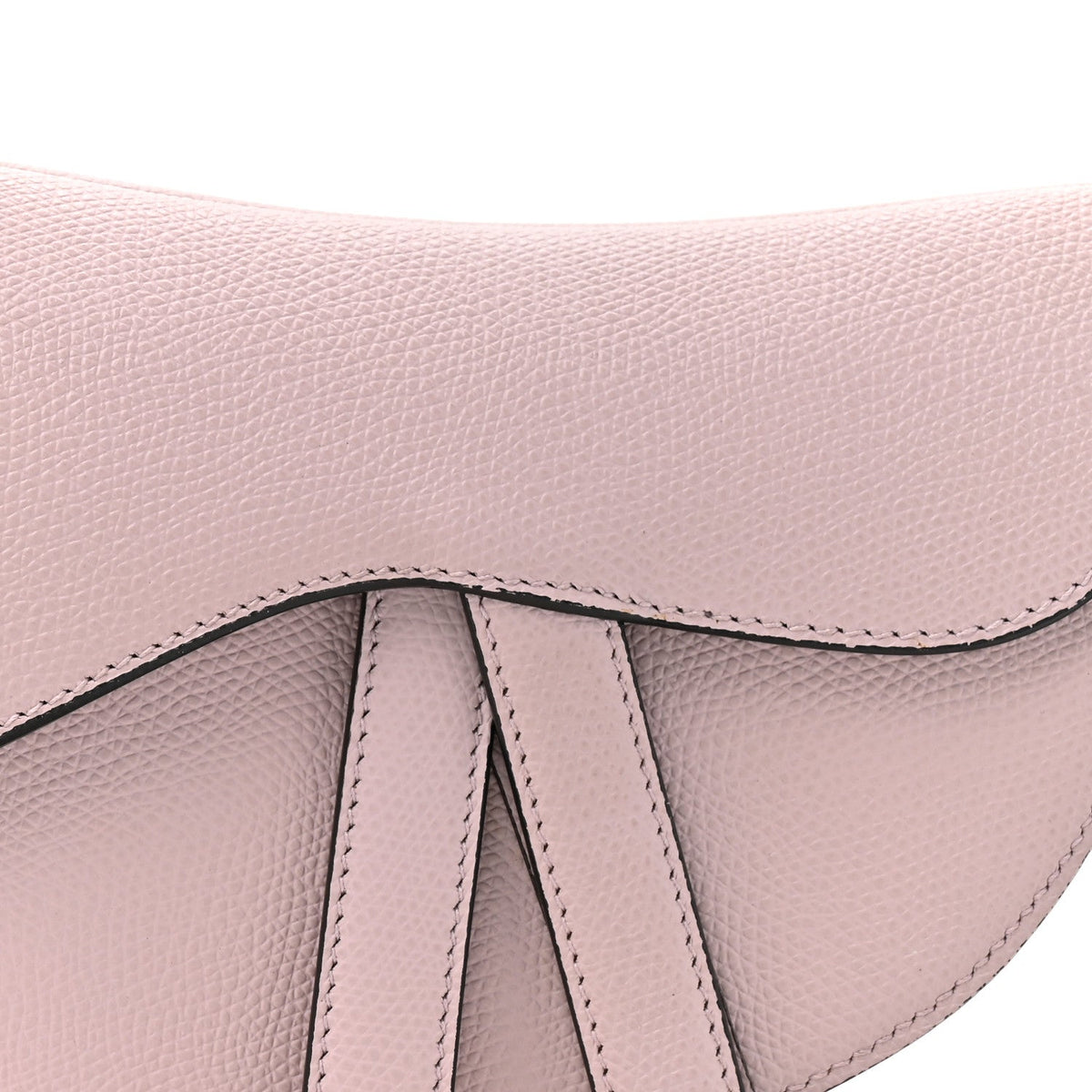 Grained Calfskin Mini Saddle Bag Light Pink