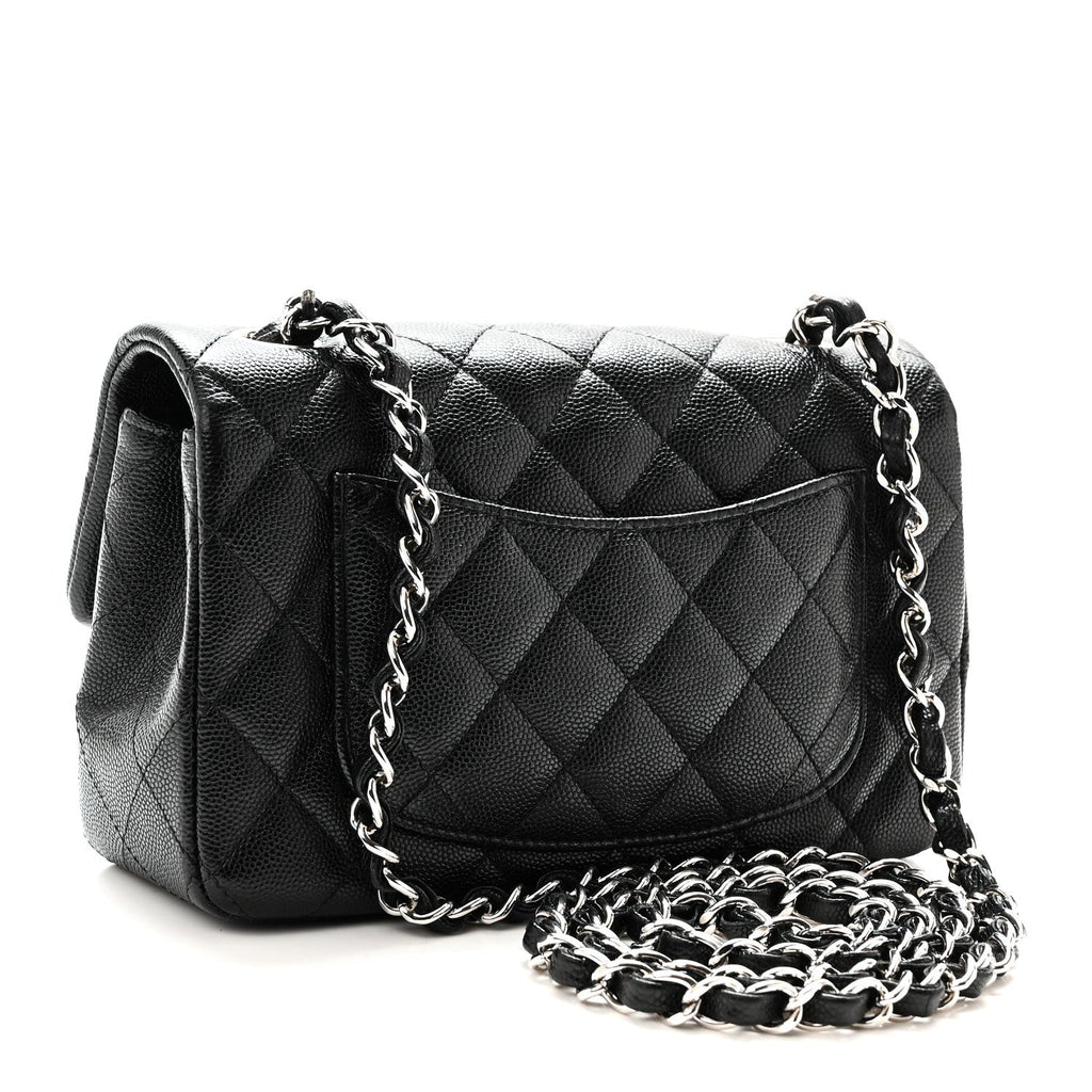 Caviar Quilted Mini Rectangular Flap Black