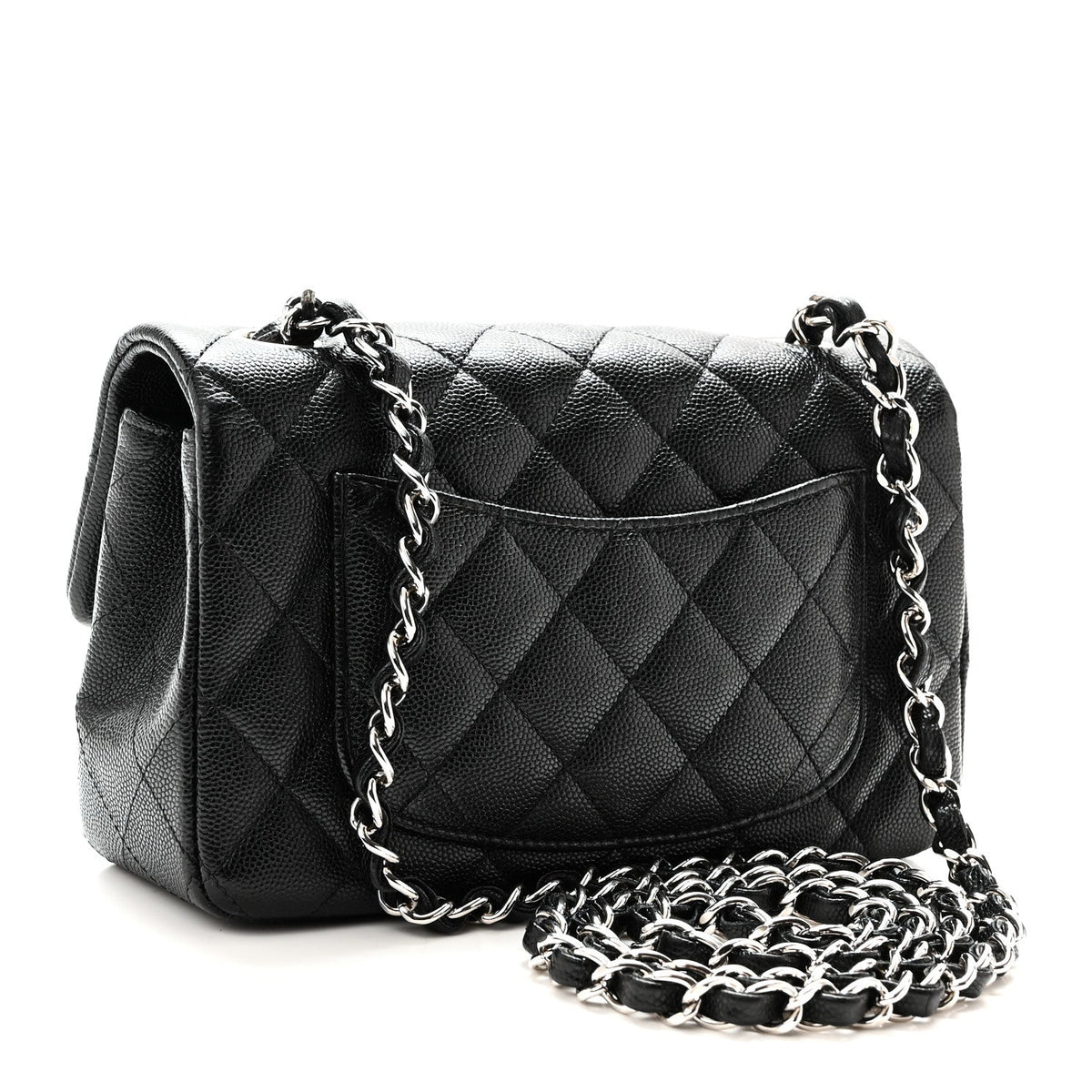 Caviar Quilted Mini Rectangular Flap Black