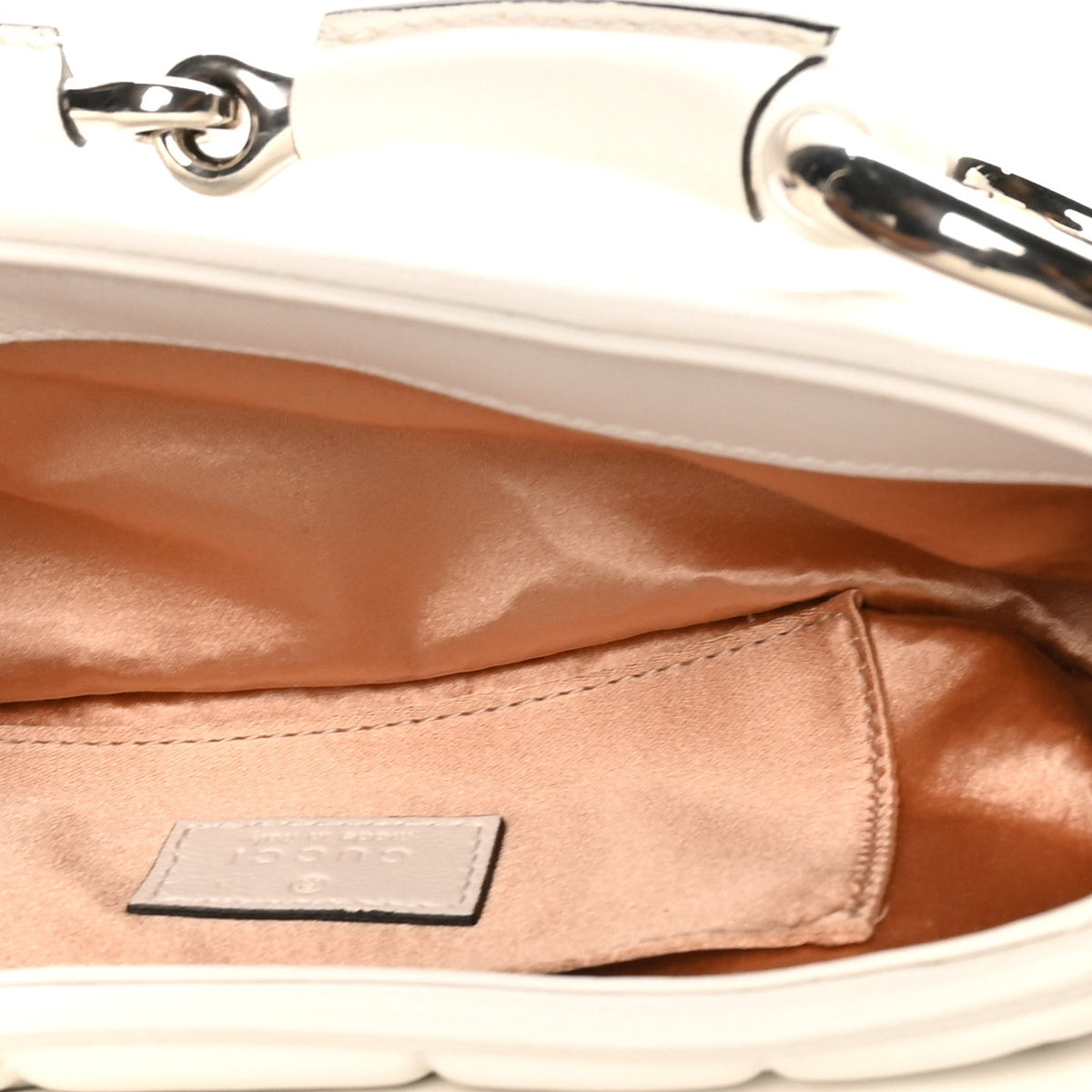Nappa Vertical Matelasse Small Maxi Horsebit Chain Shoulder Bag Great White