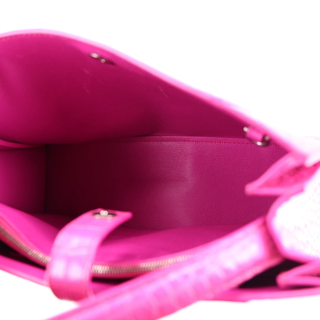 Grained Calfskin XS Hourglass East West Tote Lipstick Pink