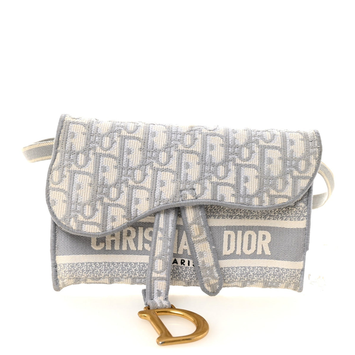 Oblique Slim Saddle Pouch Grey