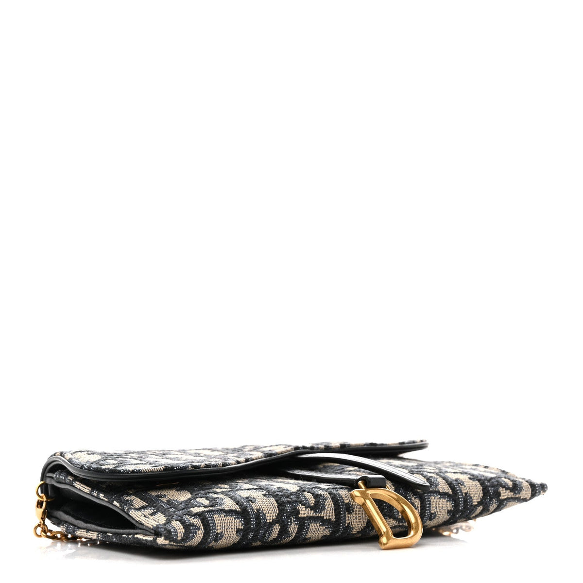 Oblique Saddle Chain Long Wallet Blue