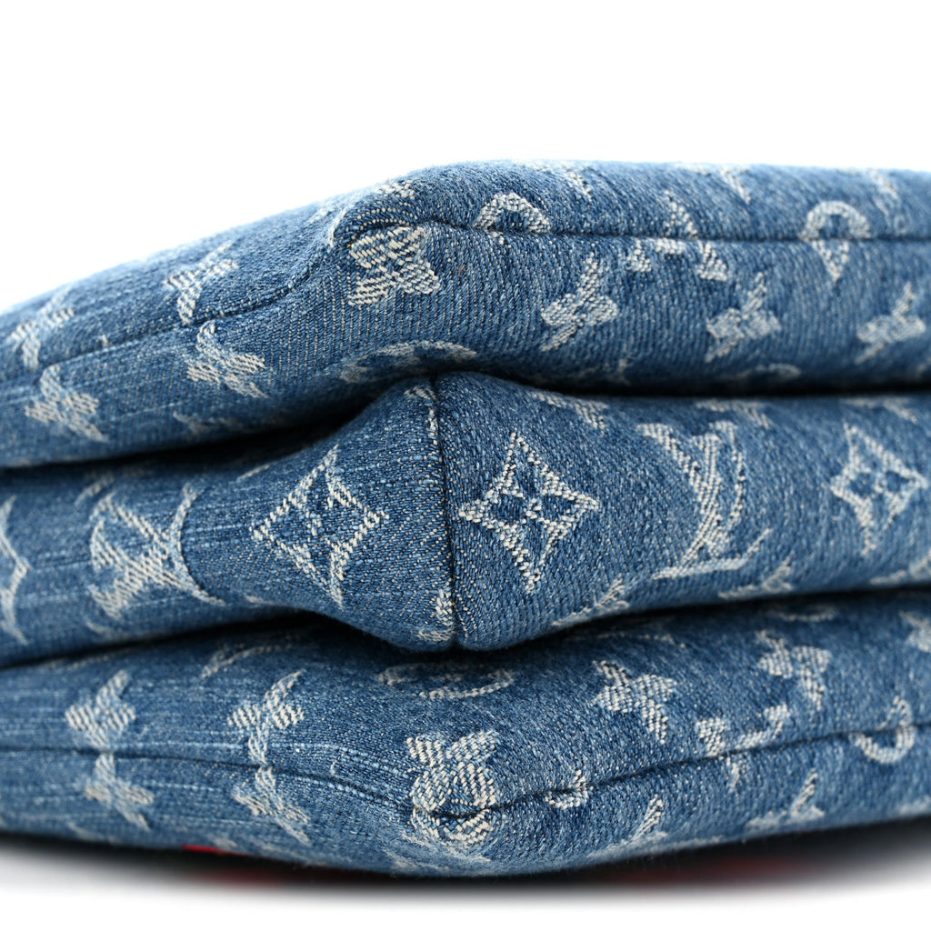 LV X TM Monogram Denim Cerises Coussin PM Blue