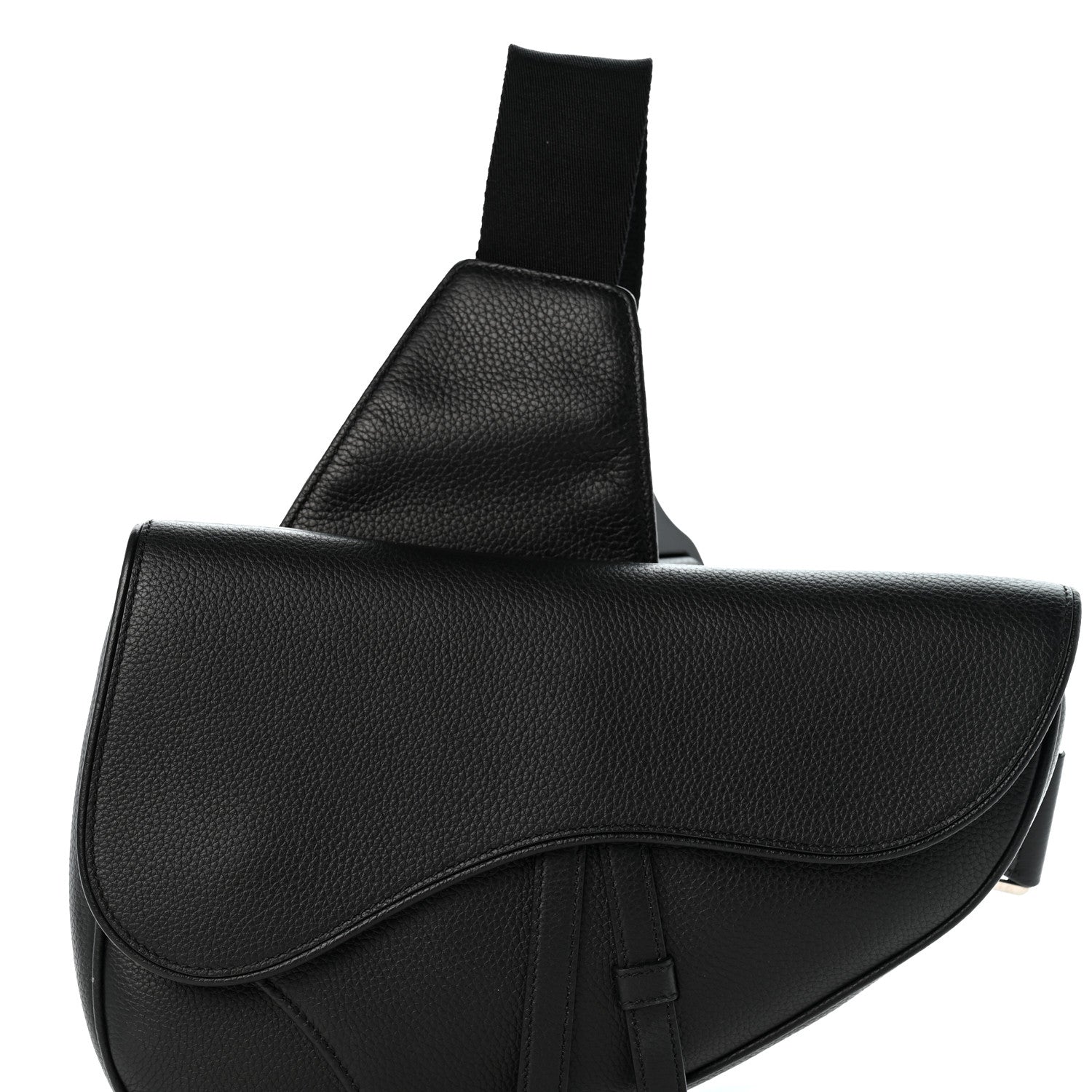 Grained Calfskin Kim Jones Saddle Bag Black