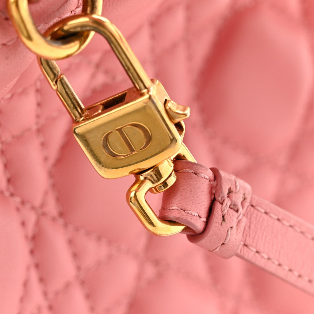 Lambskin Cannage Mini Backpack Peach Blossom