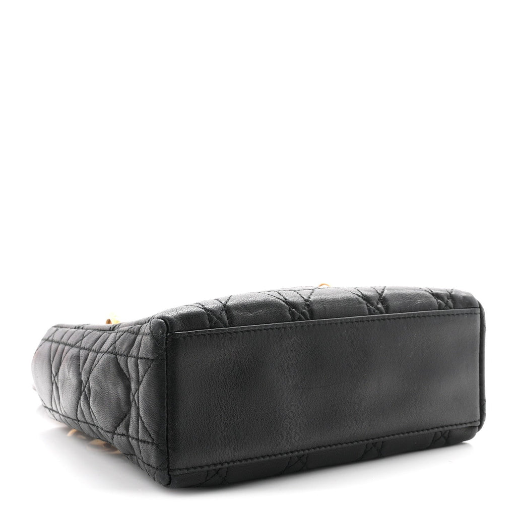 Lambskin Cannage Mini Lady Dior Black