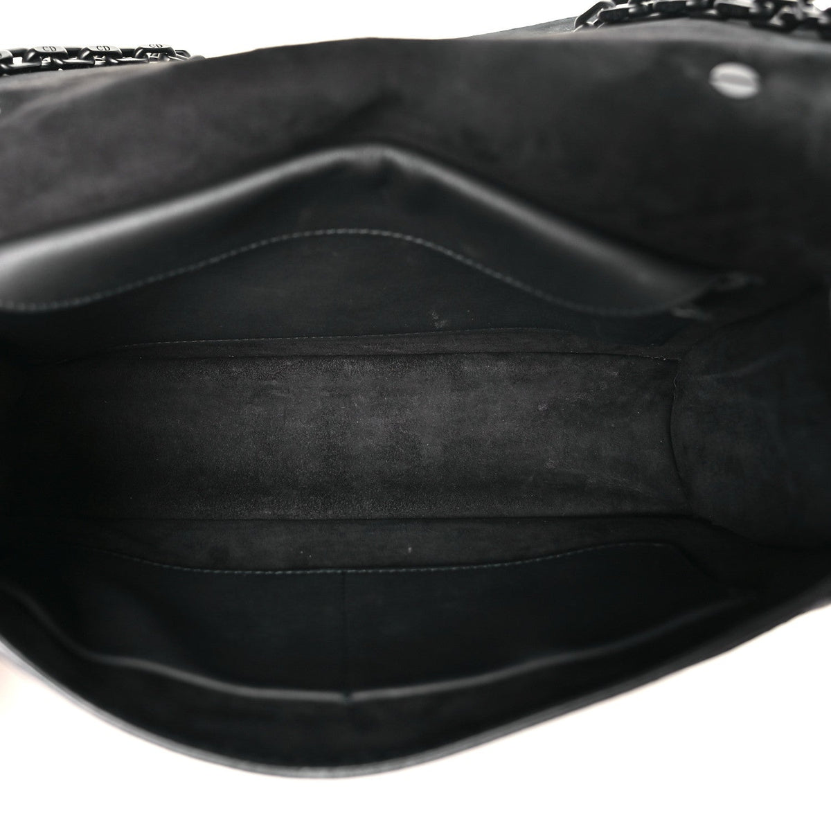 Ultra Matte Calfskin J'Adior Chain Flap Bag Black