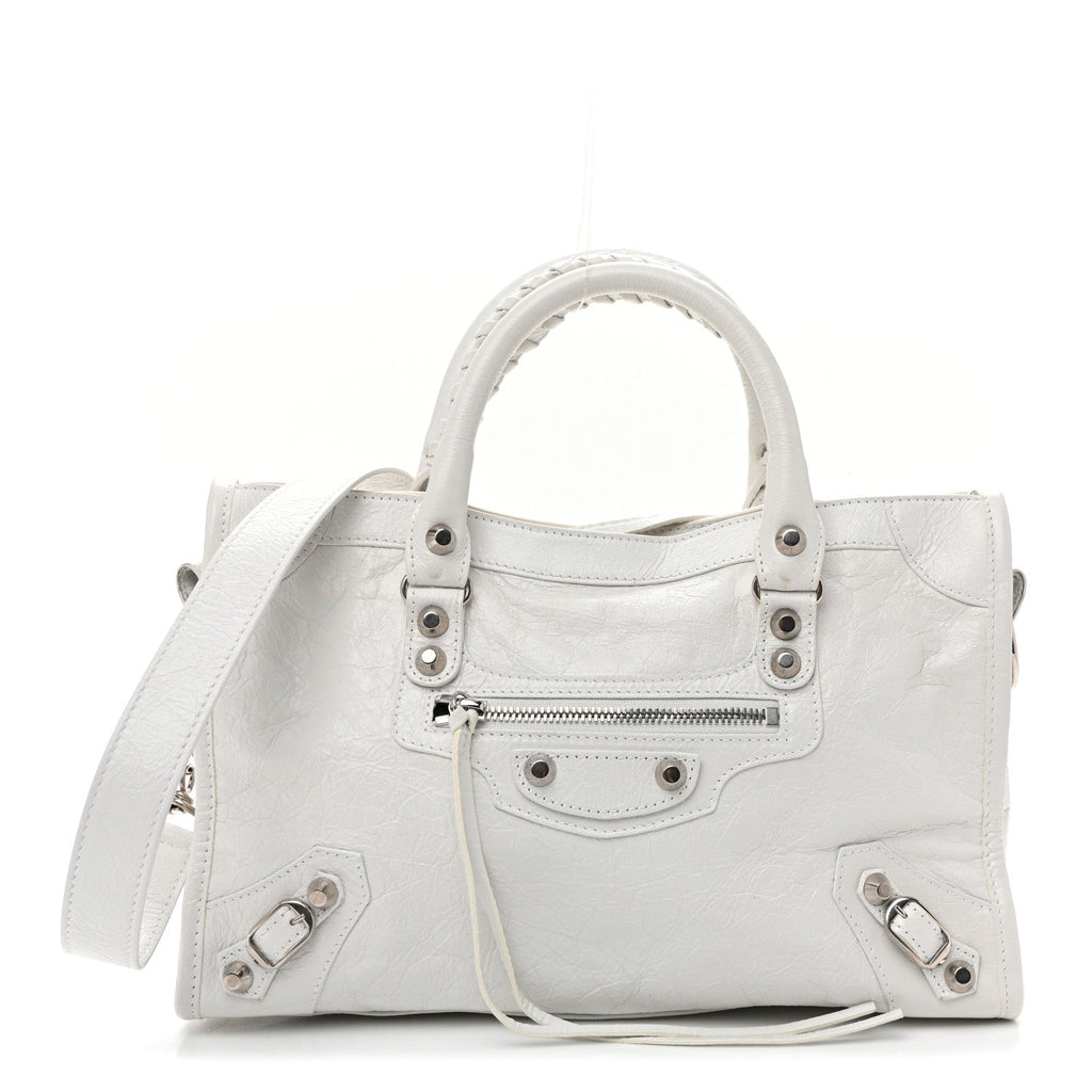 Agneau Arena Silver Hardware Small Le City Optic White