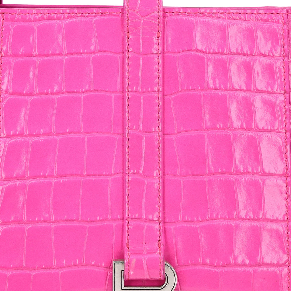 Grained Calfskin XS Hourglass East West Tote Lipstick Pink