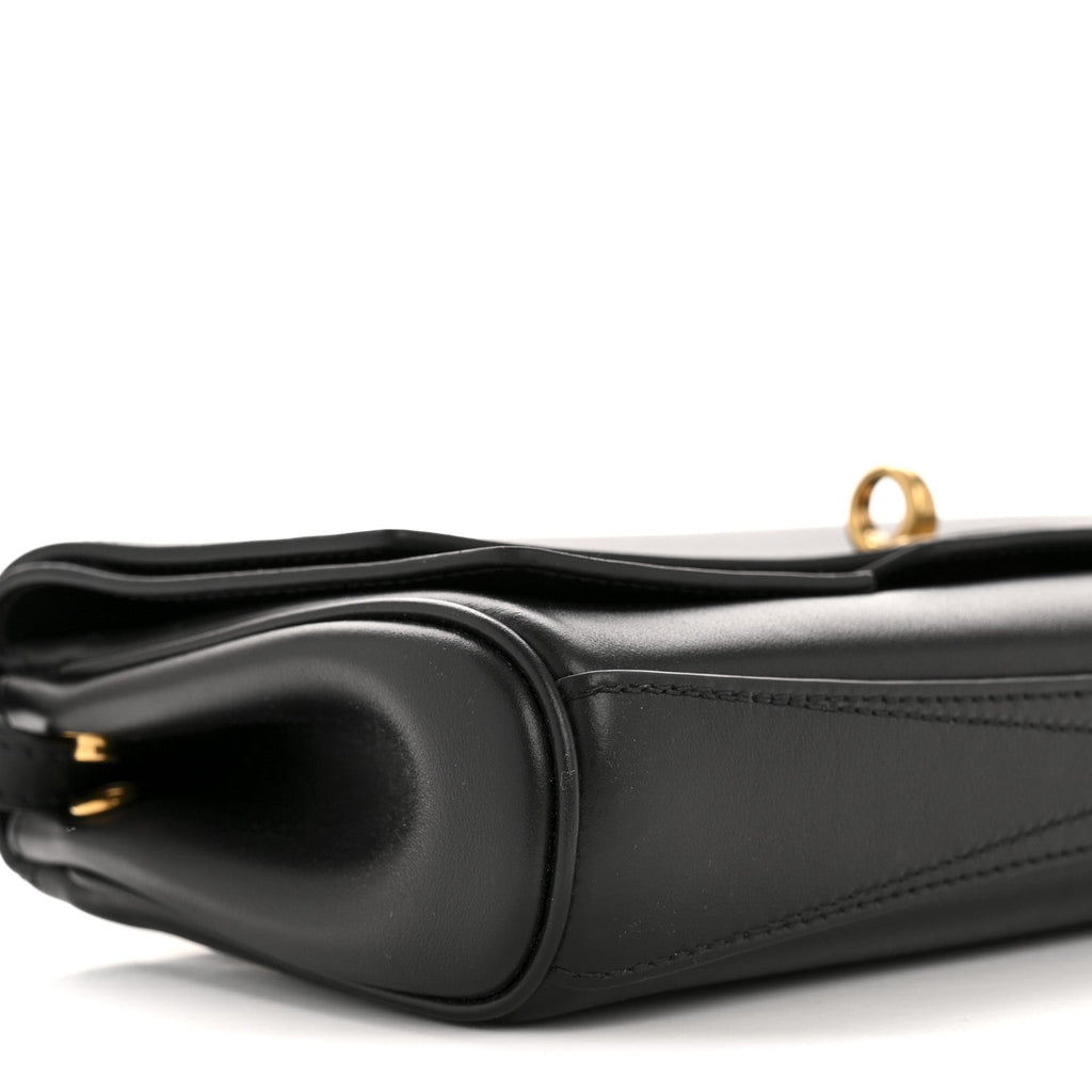 Smooth Calfskin Small Bel Air Clutch On Strap Black Black