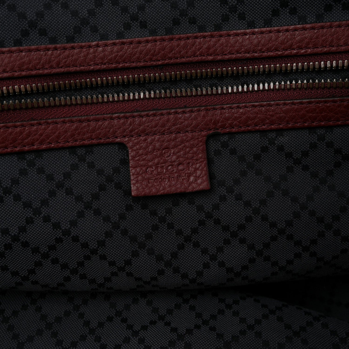 Grained Calfskin Duffle Bag Burgundy