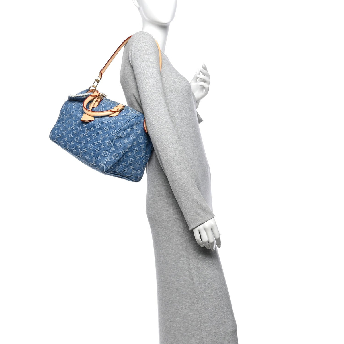 Monogram Denim Speedy Soft 30 Blue