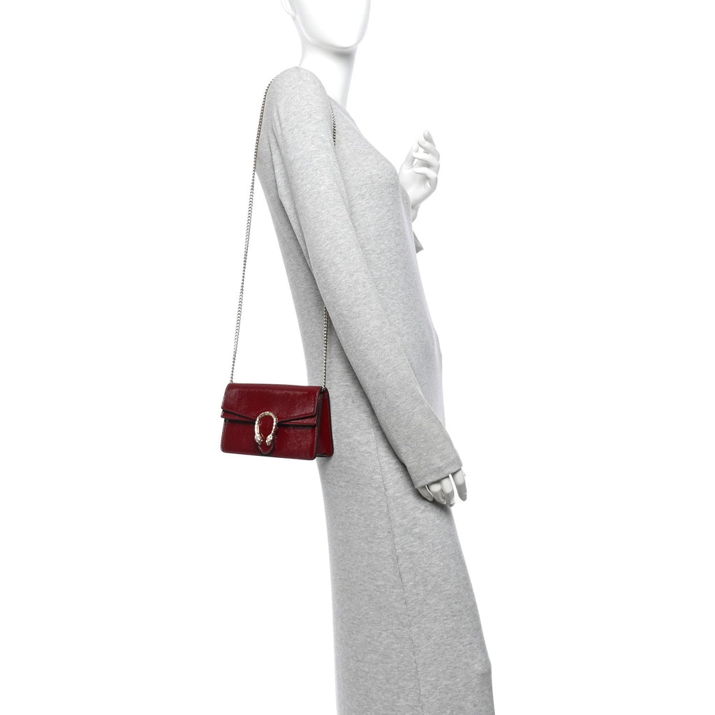 Crinkled Patent Mini Dionysus Shoulder Bag Rosso Ancora Red