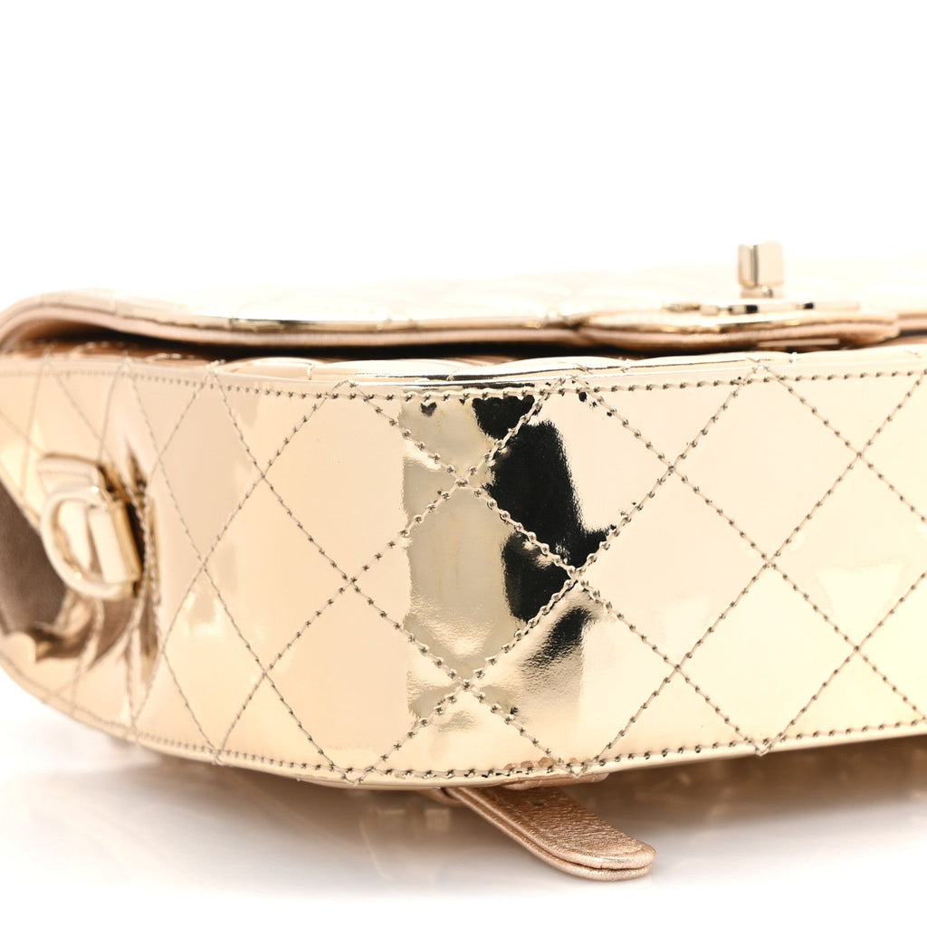 Mirror Calfskin Metallic Calfskin Quilted Hollywood Boulevard Backpack With Coin Purse Gold