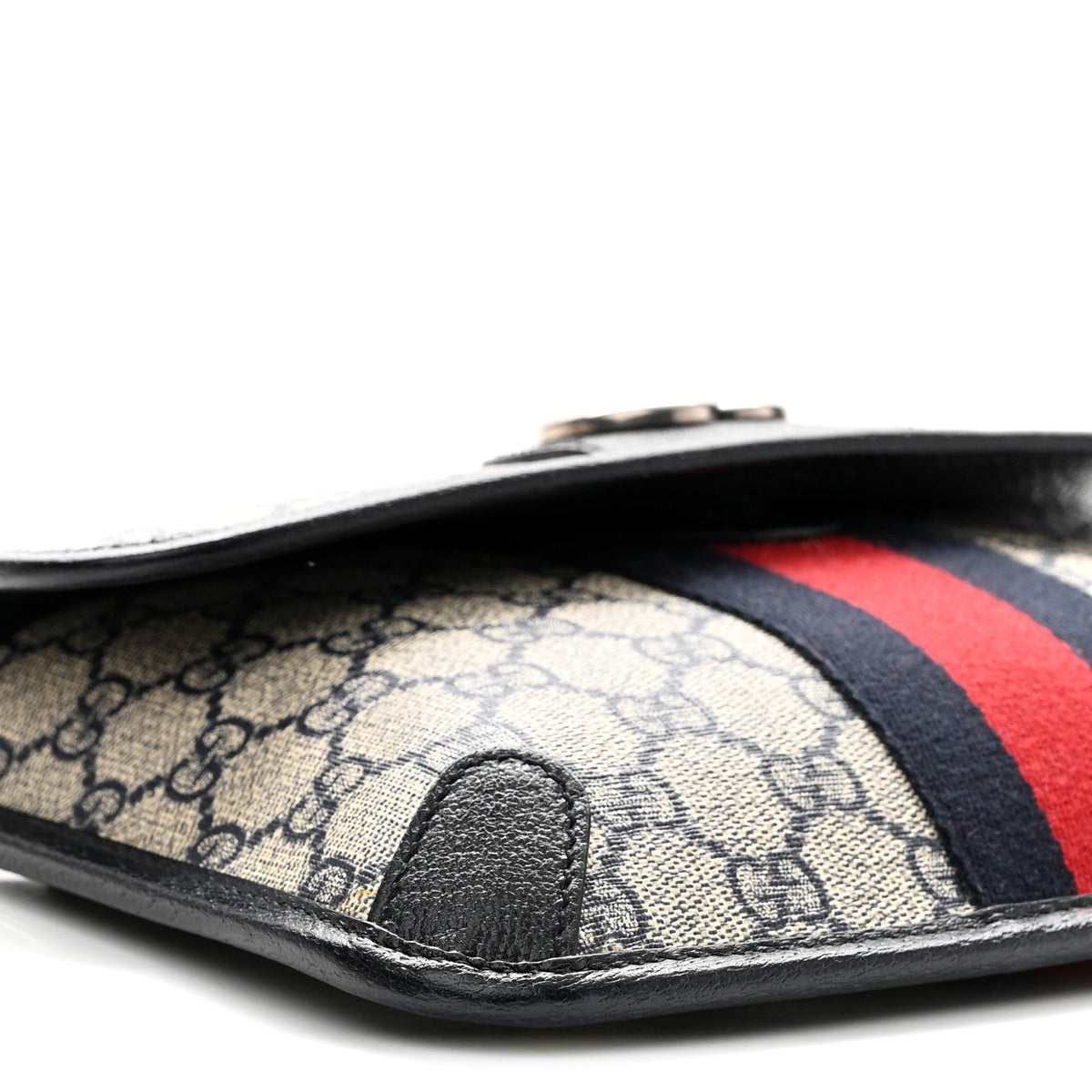 GG Supreme Monogram Web Small Ophidia Belt Bag 90 36 Beige Navy