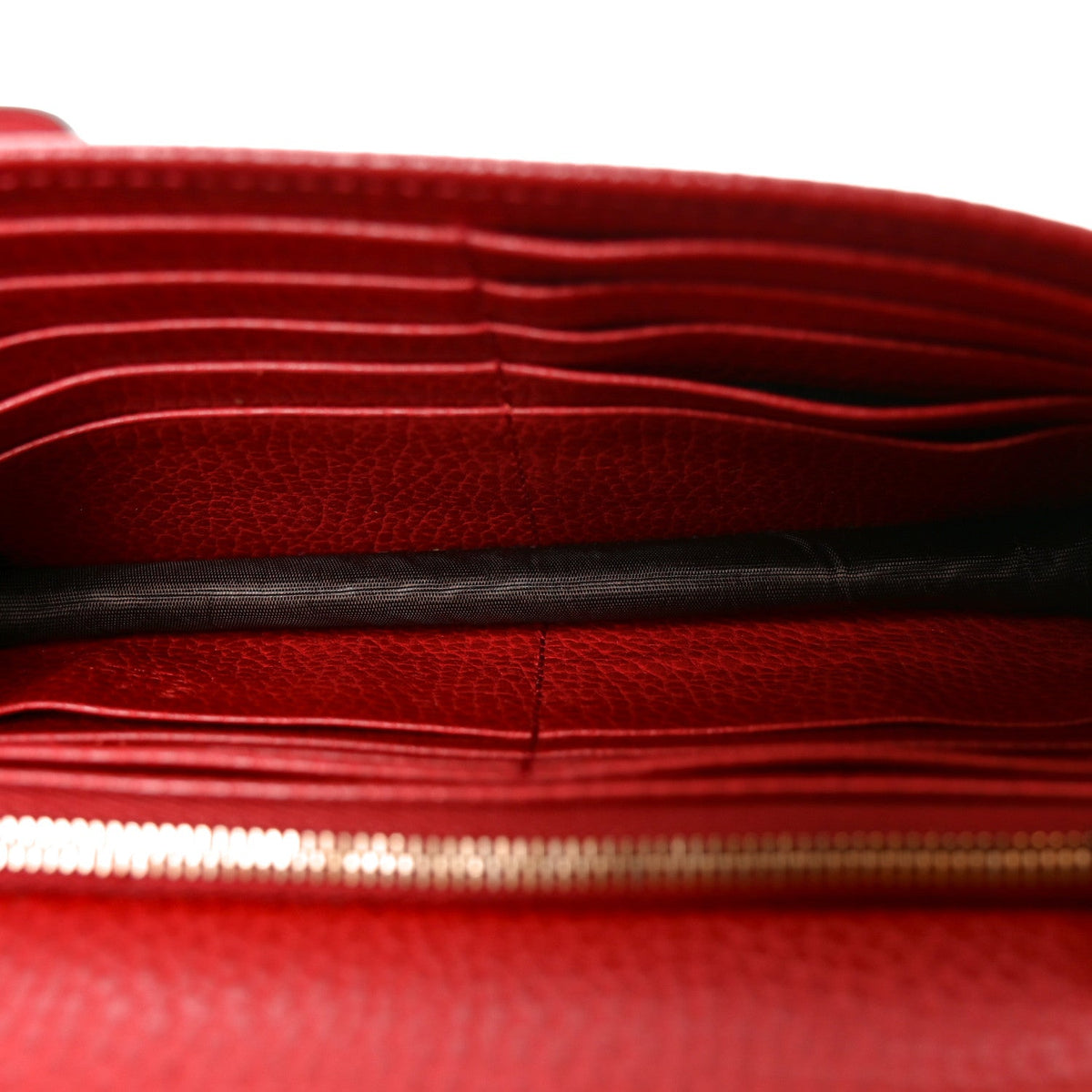 Dollar Calfskin Interlocking G Chain Wallet Red