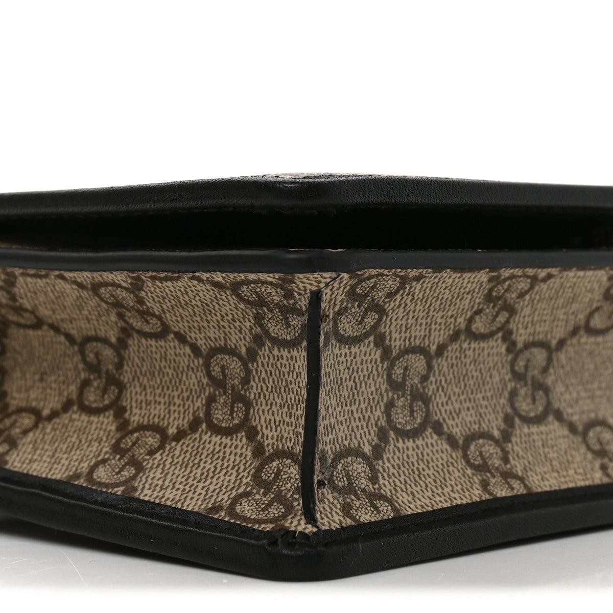 GG Emblem Monogram Wallet With Strap Beige Ebony Black