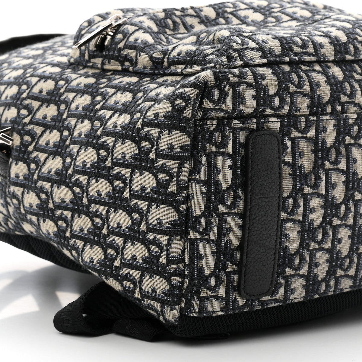 Oblique Calfskin Rider Backpack Beige Black