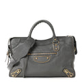 Chevre Gold Metallic Edge Hardware City Gris Acier