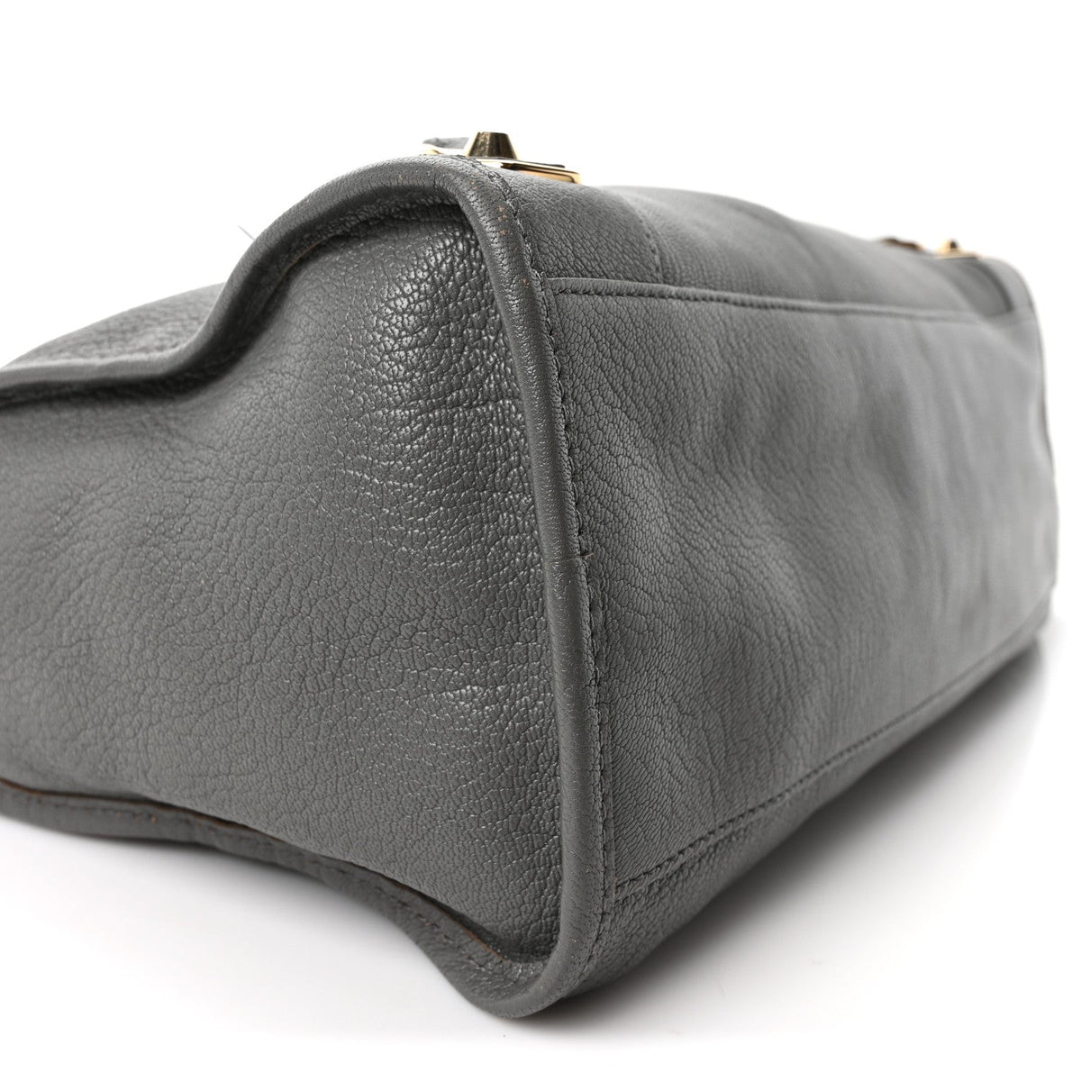 Chevre Gold Metallic Edge Hardware City Gris Acier