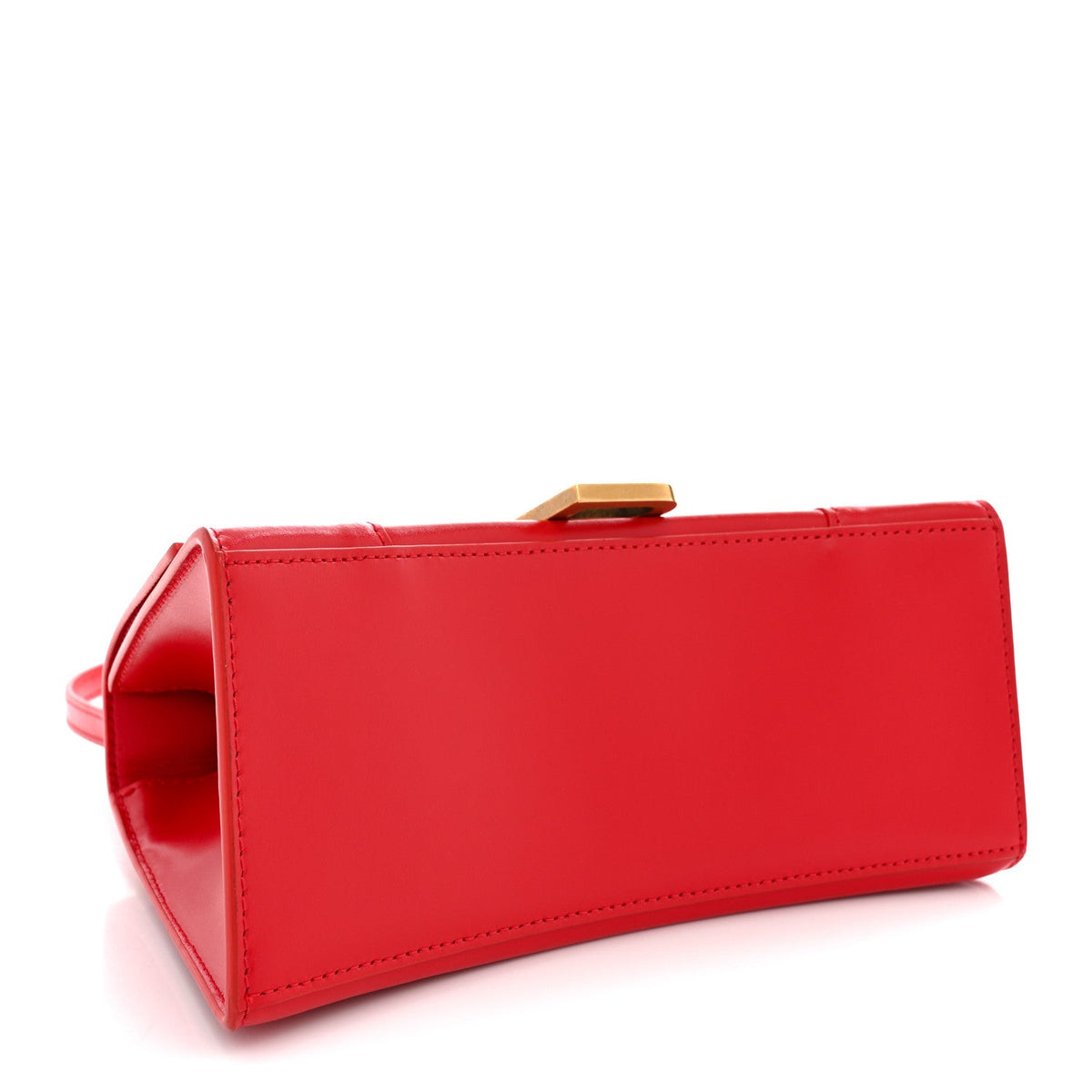 Shiny Box Calfskin Small Hourglass Top Handle Bag Bright Red