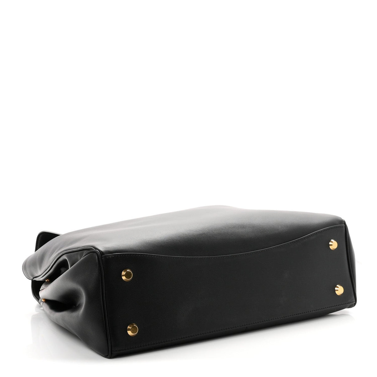 Smooth Calfskin Large Rodeo Top Handle Handbag Black