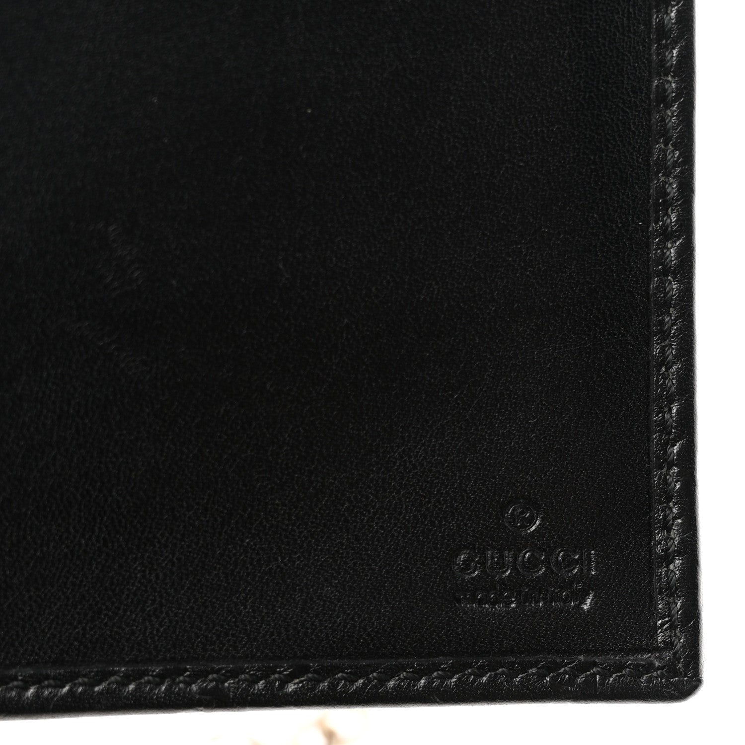 Guccissima Margaux Calfskin Metal Bar Chain Wallet Black