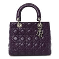 Lambskin Cannage Medium Lady Dior Purple