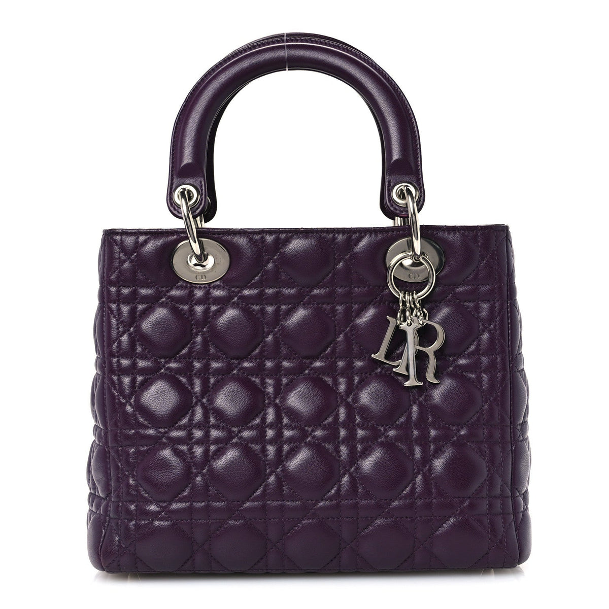 Lambskin Cannage Medium Lady Dior Purple