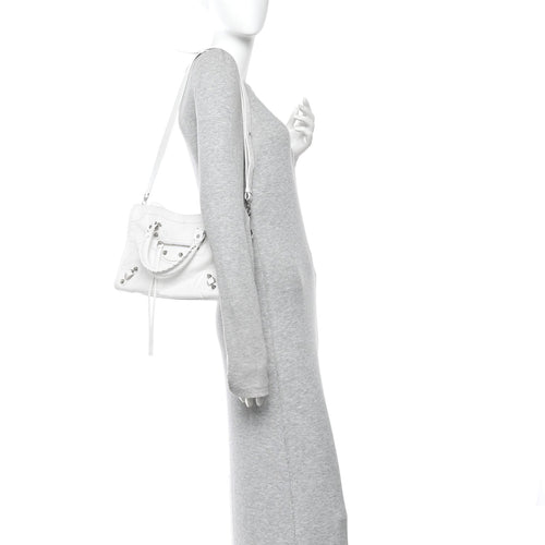Agneau Arena Silver Hardware Small Le City Optic White