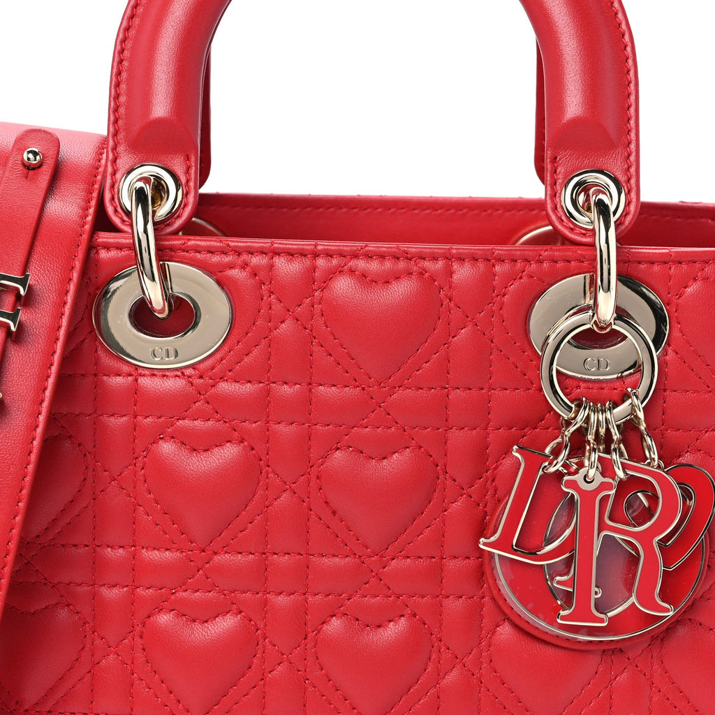 Lambskin Cannage Dioramour Small My ABCDior Lady Dior Spicy Red