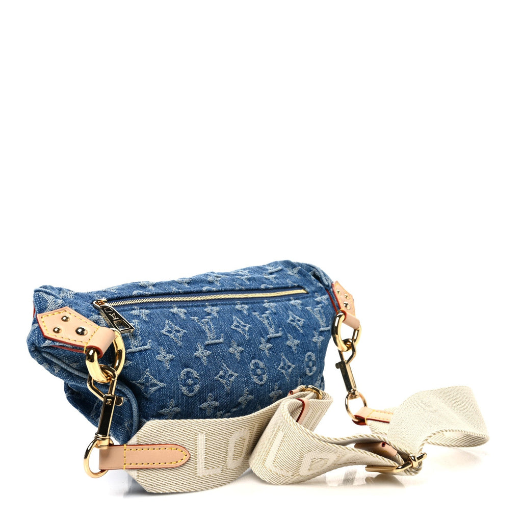 Monogram Denim High Rise Bumbag Blue