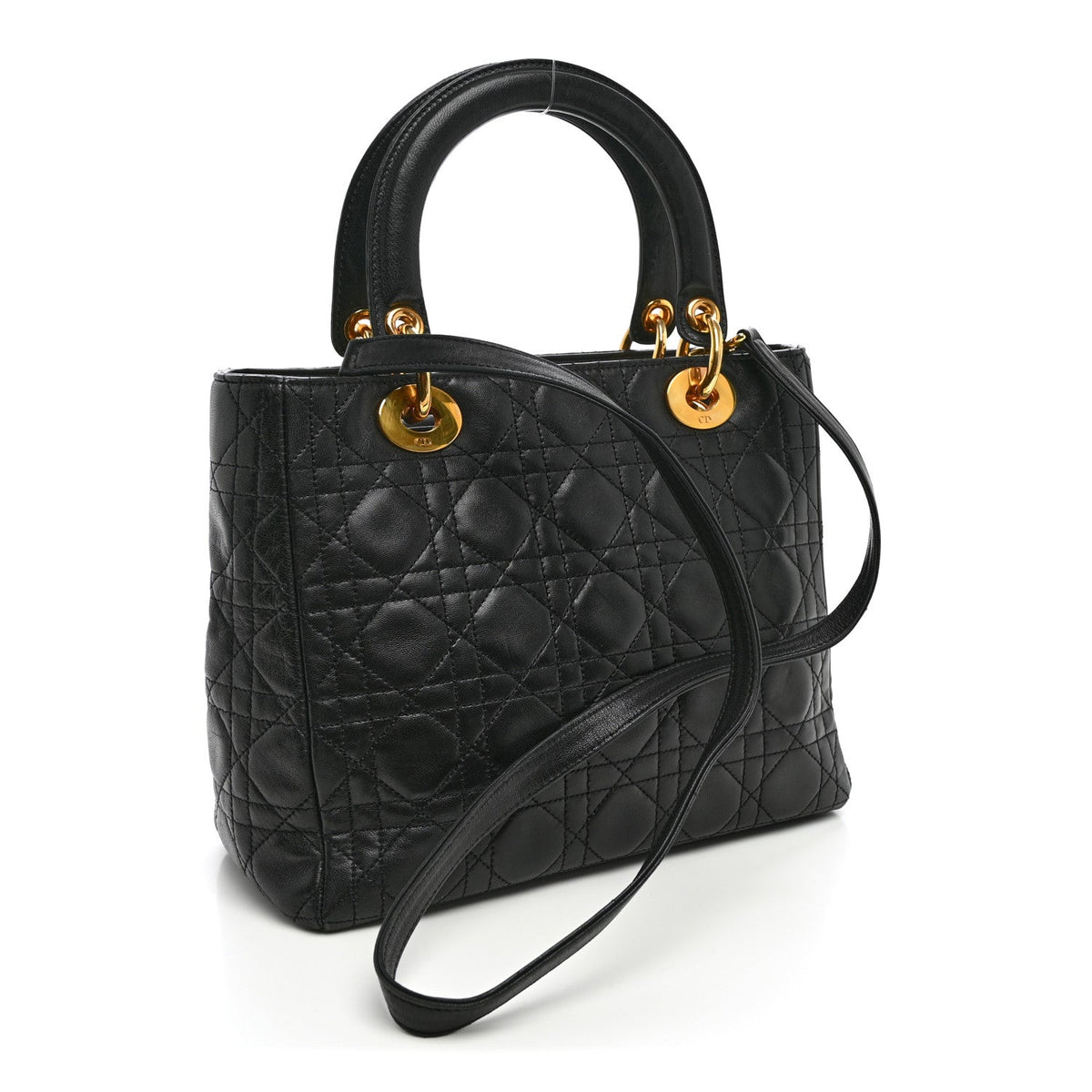 Lambskin Cannage Medium Lady Dior Black