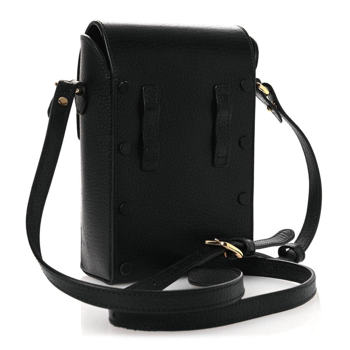 Dollar Calfskin Vertical Horsebit 1955 Crossbody Bag Black