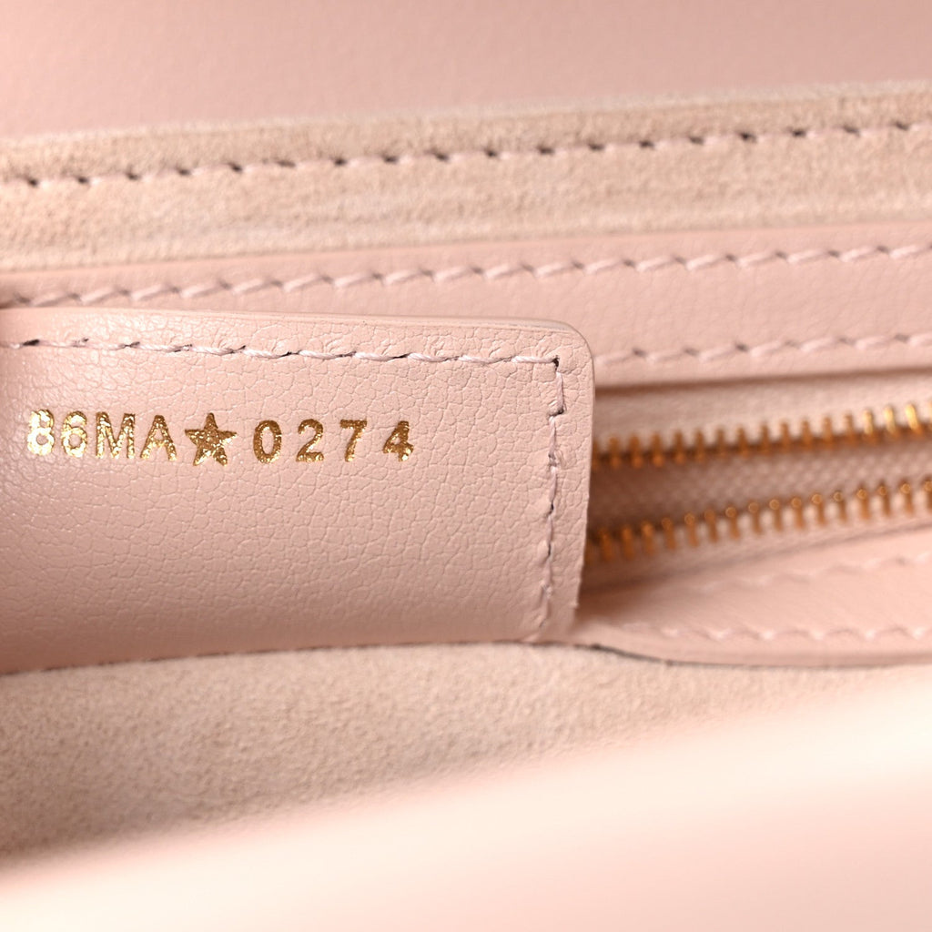 Lambskin Cannage Small Jolie Top Handle Bag Rose Poudre