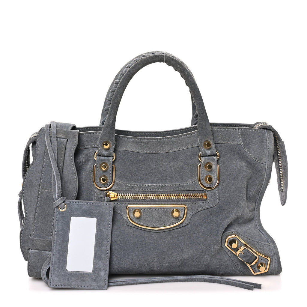 Baby Daim Suede Gold Metallic Edge Hardware S City Gris Plomb