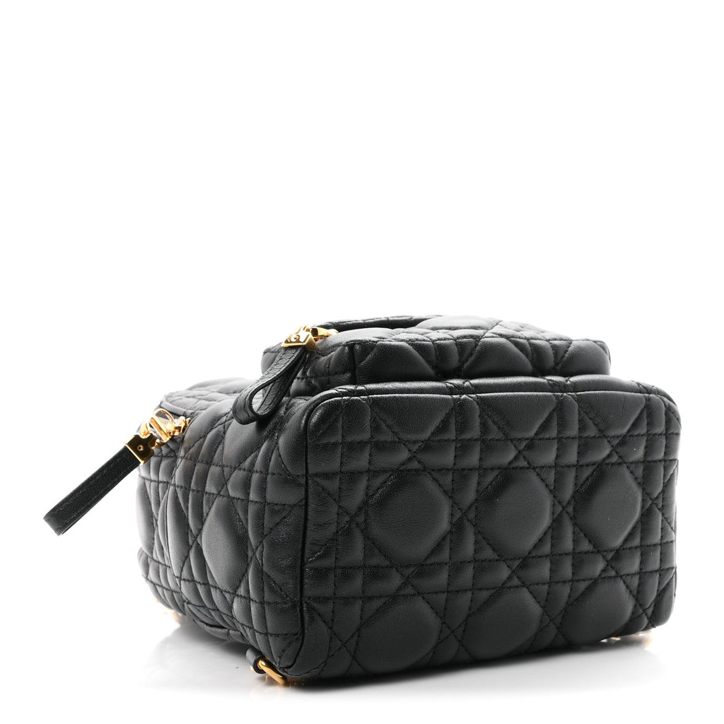 Lambskin Cannage Mini Backpack Black