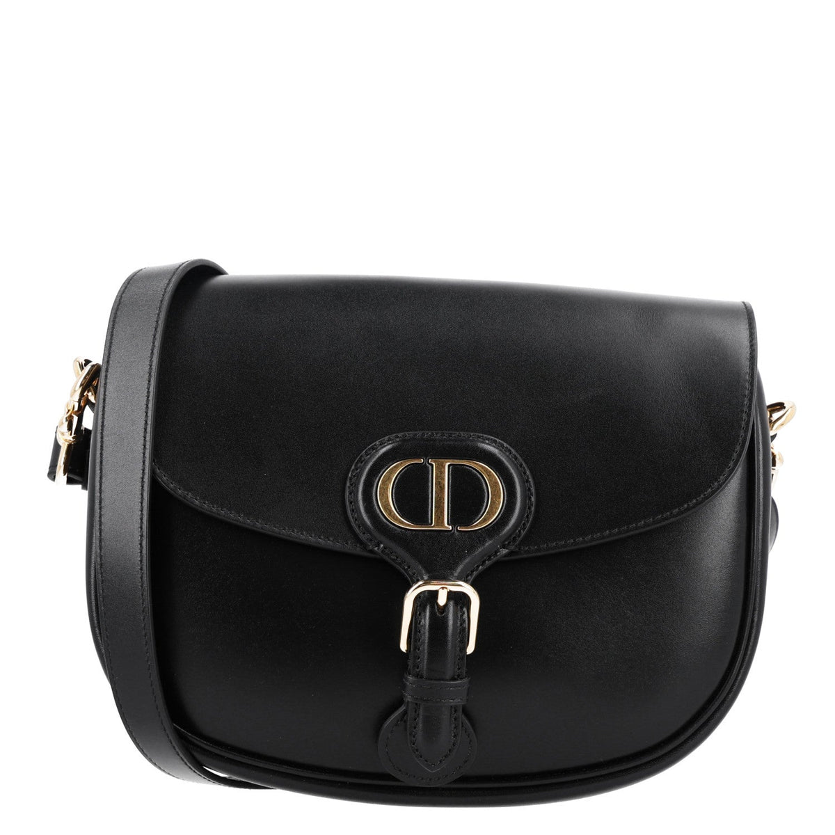 Box Calfskin Medium Bobby Flap Black