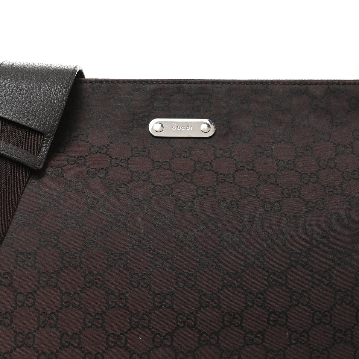 Nylon Monogram Messenger Bag  Dark Brown