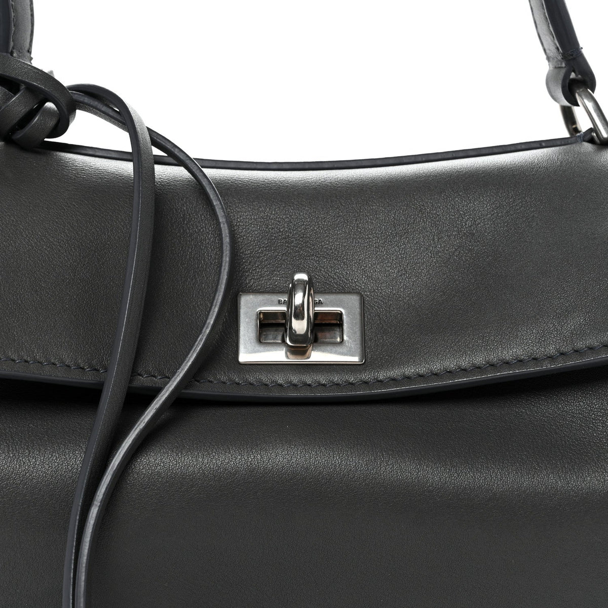 Natural Smooth Calfskin Mini Rodeo Top Handle Handbag Grey